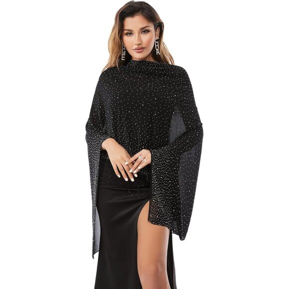 Gzcvba Sheer Chiffon Shawls & Wraps for Evening Dresses Elegant Soft Sparkly - Picture 3 of 9